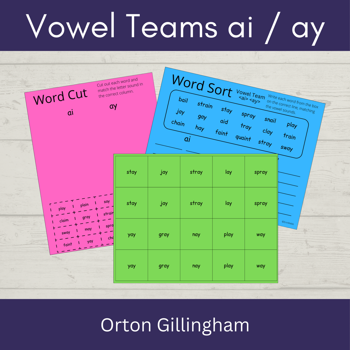 Vowel Teams ai/ay - Games and Activities