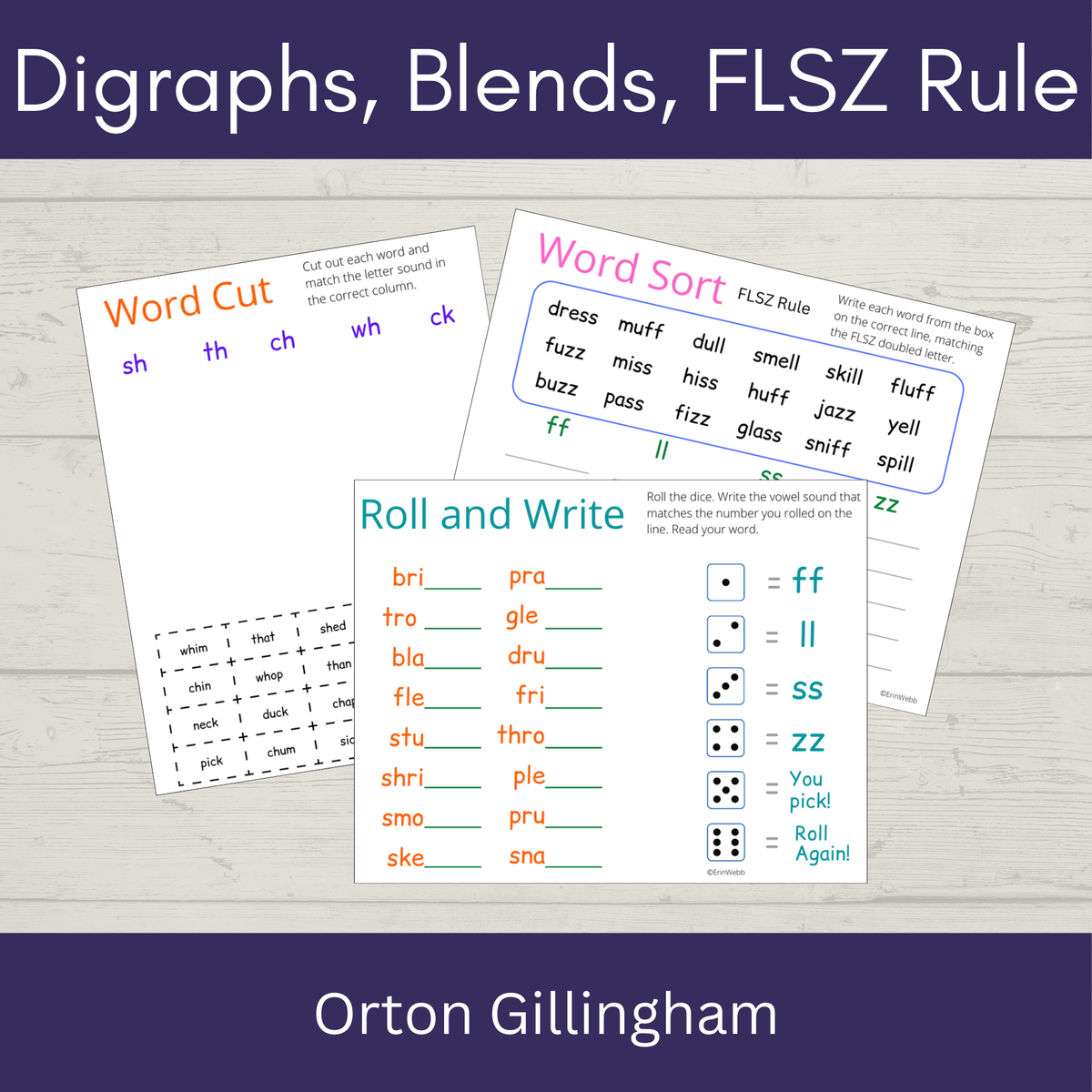 Digraphs, Blends, and FLSZ Rule - Games and Activities
