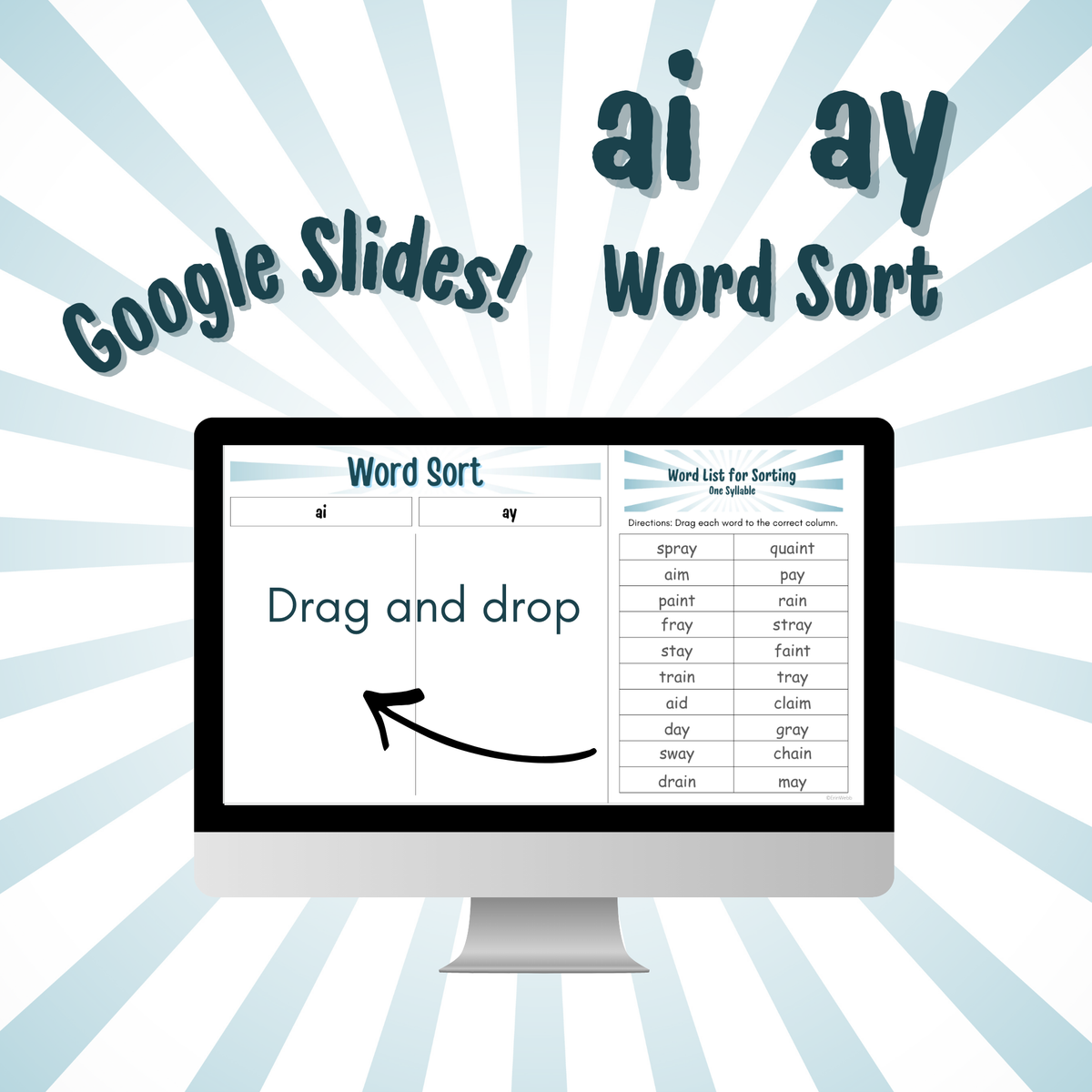 Word Sort - Google Slides - AI & AY