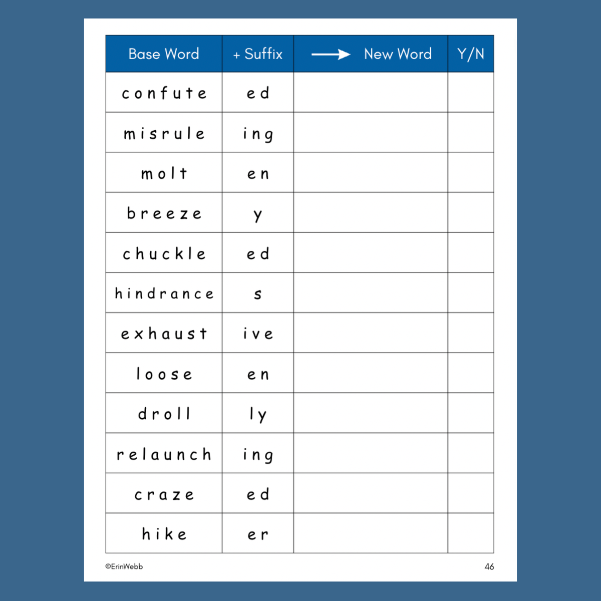 Silent E Spelling Rule Workbook