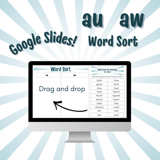 Word Sort - Google Slides - Diphthongs AU & AW